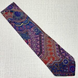 Basic Elements Silk Tie Mens OS Multicolor Geometric Patchwork Italian Vintage